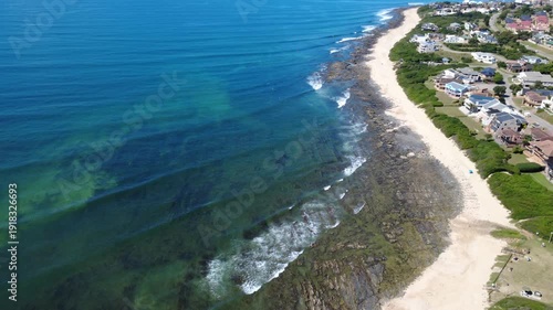 Aerial Drone View of Jeffreys Bay South Africa – Surf Beach and Scenic Coastline