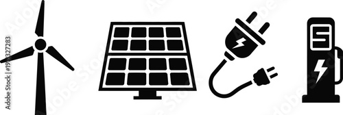 Outer Space Exploration Satellite and Rocket Ship Icons