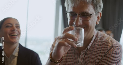 Wallpaper Mural Celebration concept of 4k Resolution. Businessmen are meeting and discussing work in a liquor store club. In the hotel banquet hall. Torontodigital.ca