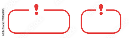 Red alert signs with exclamation marks.