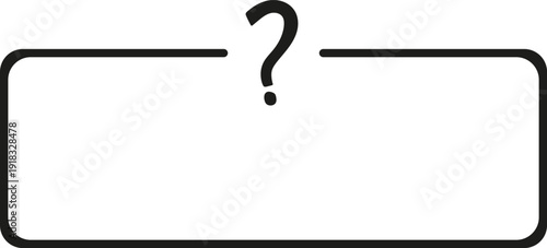 Question mark in blank box: mystery concept.