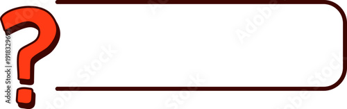 Question frame, rectangle and question mark. Vector illustration