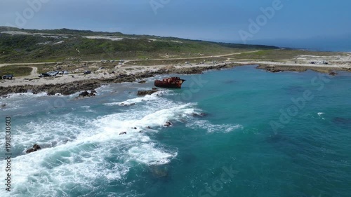 Aerial Drone View of Mossel Bay South Africa – Coastal Town and Blue Ocean