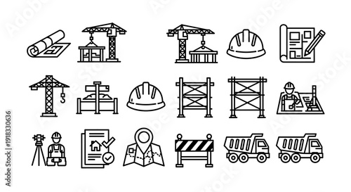 Construction and architecture vector icons