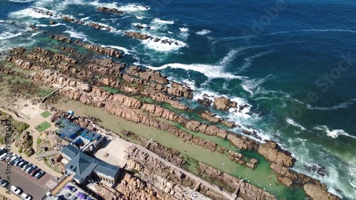 Aerial Drone View of Mossel Bay South Africa – Coastal Town and Blue Ocean