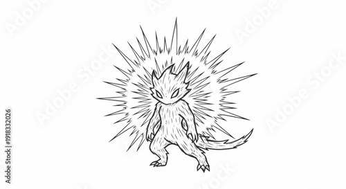 Illustration of a fantastical creature with spikes.