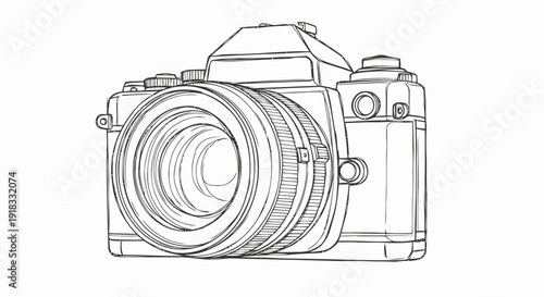 Single Lens Reflex Camera Illustration.