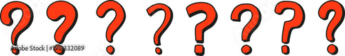 Red question mark with blank white space.