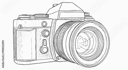 Detailed Drawing of Camera with Lens.