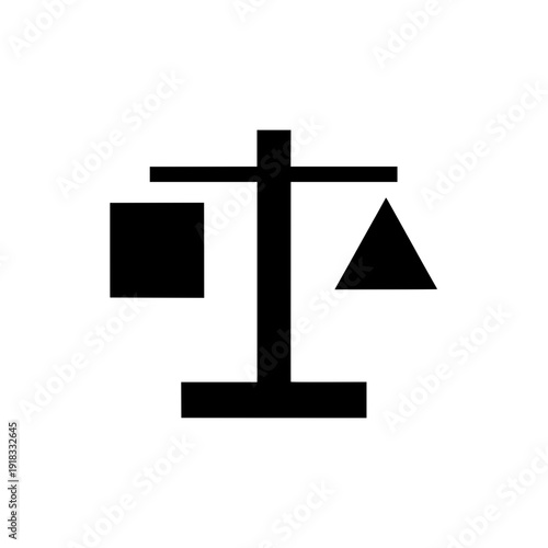 Scale of Justice with Geometric Shapes for Comparative Law