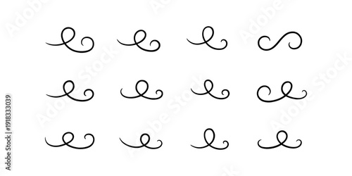 Elegant curl and swirl set for decorative design elements