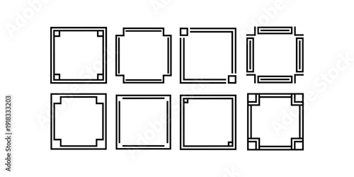 Minimalist geometric square frame set for elegant design projects