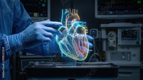 Advanced holographic heart visualization for precision cardiac surgery in high tech operating room