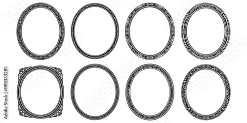 Antique ornate frames with vintage floral details for art and decor