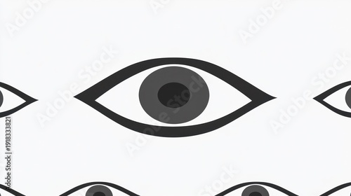 Eye Pattern Illustration: Black & White Minimalist Design