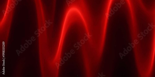 A smooth red silk curtain background features flowing satin fabric with a soft velvet texture and a glowing spotlight design to create a dramatic motion wave backdrop
