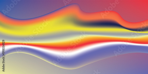 Elegant Abstract Wave Background in blue, red, yellow, and orange, Amazing Web Design Element or Digital Art Display. New esp vector