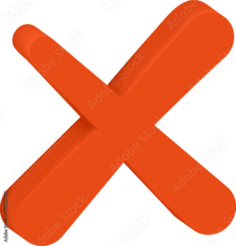 Bold red x mark symbol.