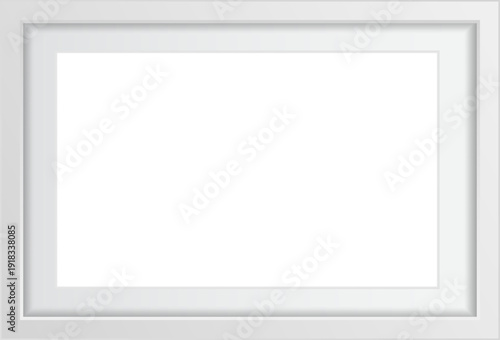 White blank picture frame against plain background.
