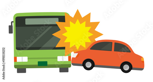 バスと車の追突事故