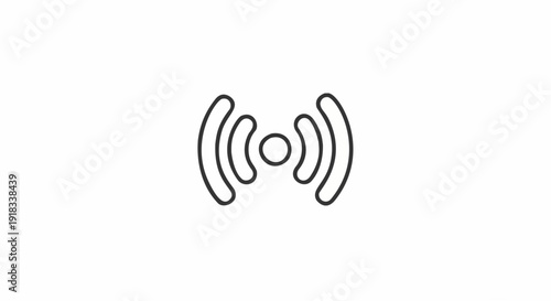 Contactless Payment Wireless Signal Icon Minimalist Vector Illustration