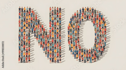 Crowd forming a negative response.