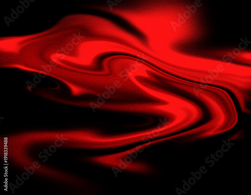 Abstract Vibrant Red and Black Liquid Marble Texture with Grainy Gradient Noise