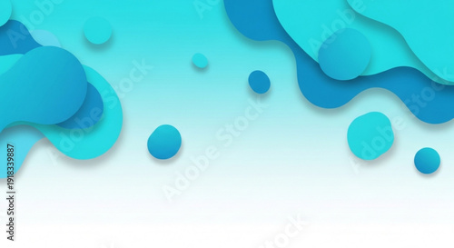 Abstract blue liquid splash design element with gradient effect and flowing shapes on white background for digital art and graphic design projects