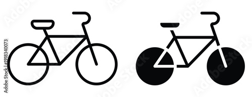Minimalist Bicycle Icons for Creative Design and Graphic Use