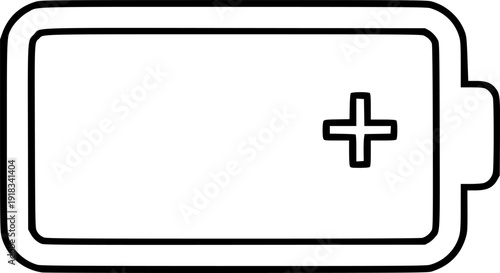 
Simple battery line icon. Stroke pictogram. Vector illustration isolated on a white background. Premium quality symbol. Vector sign for mobile app and web sites