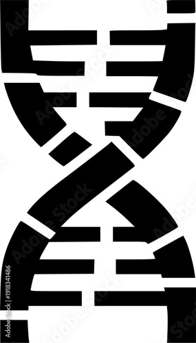 DNA Helix icon template, DNA human genetic symbol vector sign in black flat shape design isolated on white background
