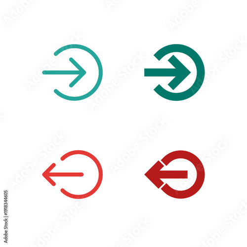 Free Download Flat Colored Login and Logout Icon Set for Mobile System Interface - GFXLoad