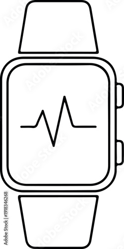 Fitness Tracker Watch Icon Health Monitoring Symbol