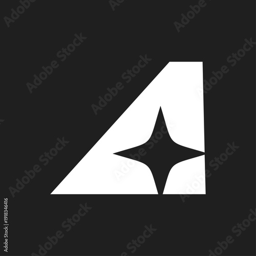 Abstract Letter A and Star Logo Design