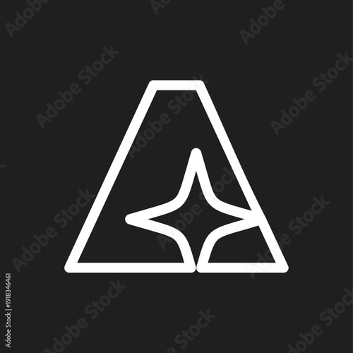 Abstract Letter A Star Logo Modern Minimalist Graphic Design