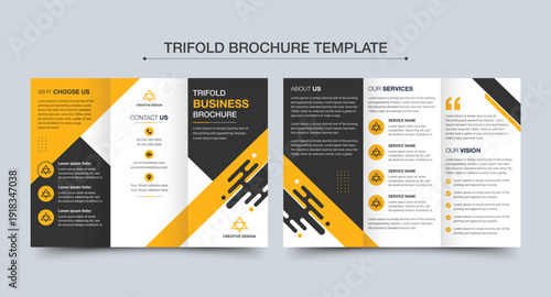 Technology trifold brochure design. Trifold brochure design for IT or tech service. Technology company profile brochure design