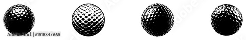 A set of four black and white egg shapes with a patterned texture, black, circle, row, white, against transparent background