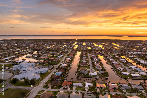 Fotografie Evening glow over Punta Gorda, Florida