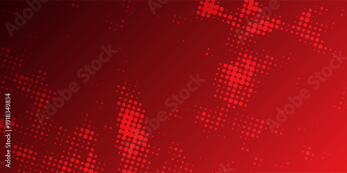 Abstract red diagonal geometric shape with halftone, vector illustration