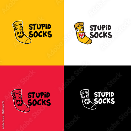 socks log, stupid socks logo design