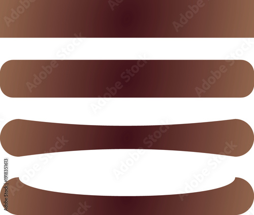 Warm Brown Gradient Rounded Horizontal Bar Stack – Minimalist Modern Abstract Vector Illustration