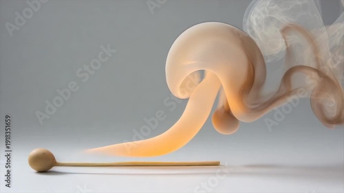 Wallpaper Mural A wooden spoon extends with glowing trails, morphing into abstract, swirling, translucent forms Torontodigital.ca