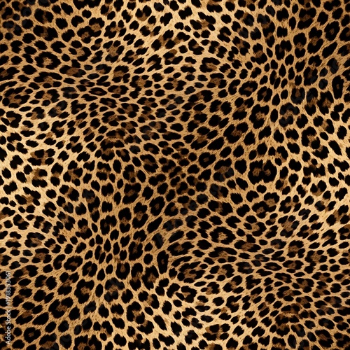 Vibrant leopard print pattern with black spots on golden fur