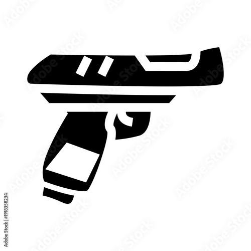 handgun glyph icon vector illustration