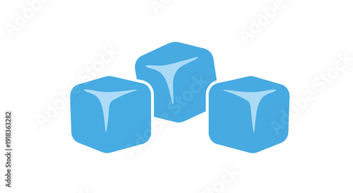 Ice cubes image, vector illustration, refreshing drink concept, cold beverage design