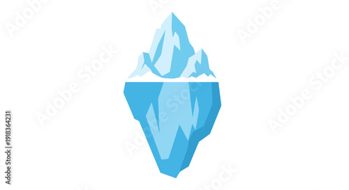 Iceberg Image, Vector Illustration, Climate Change Concept, Environmental Awareness