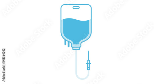 Intravenous Bag Image, Vector Illustration, Healthcare Concept, Medical Treatment