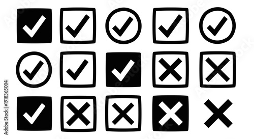 Check marks and x marks