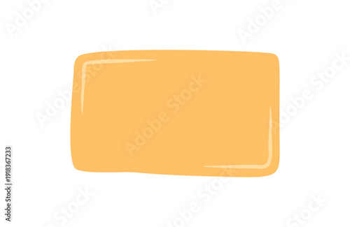 Organic doodle rectangle shape with fluid form and hand drawn irregular edge in yellow background. Blob badge gives quote space a simple effect and modern look, perfect for creative template use.