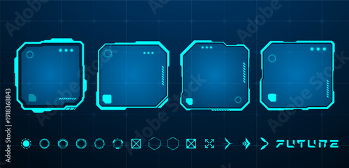 Futuristic text box touch screen of user interface. Vector illustration